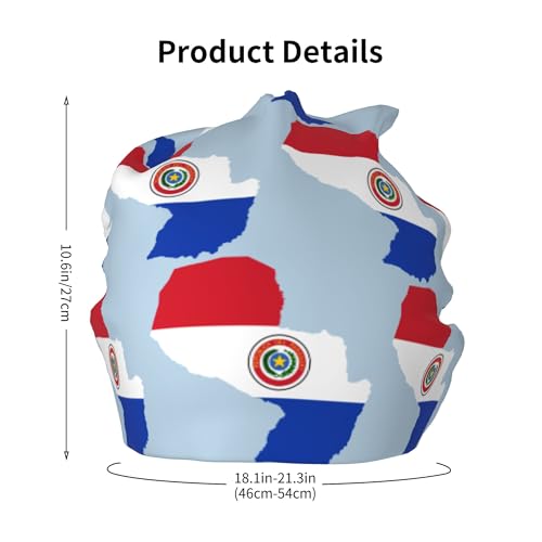 Paraguay Flag Map Children Hip Hop Knitted Hat Kids Elastic Leisure Knit Cap Warm Sleep Beanies Black2