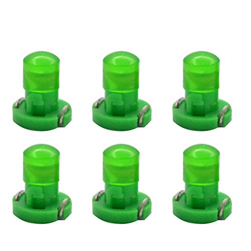 Ruiandsion 6 bombillas LED T4.2 con chip COB, base de 10 mm, para salpicadero de coche, instrumentos de lectura, panel de luces, color verde