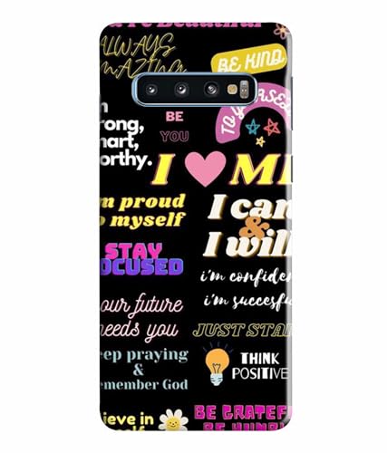 Image of Printed Hard Back Case Cover & Compatible for Samsung Galaxy S10 | Motivation Energy Quotes (Multicolor) - D1201