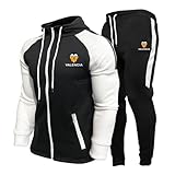 MAUXpIAO Hombres/mujeres Vǎ-lēňciā algodón sudadera con capucha pantalones traje ropa deportiva clásica ropa casual para correr chándal/B/L