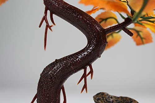 Image of Penn-Plax Deco-Replicas Bonsai Tree Aquarium Decoration - Orange - Safe for Freshwater and Saltwater Fish Tanks - 8 inch Height