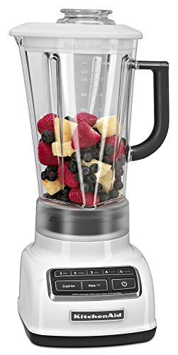 KitchenAid KSB1575WH 5-Speed Diamond Blender with 60-Ounce BPA-Free Pitcher - White