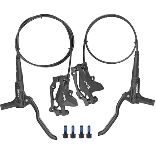 HAIKS MT200 Hydraulic Disc Brake Set,2 Piston Left Front 850mm & Right Rear 1450mm, Aluminum Alloy Hydraulic Bike Brakes Mountain Bike Hydraulic Brake Fit 160mm Rotors Hydrauli Brake