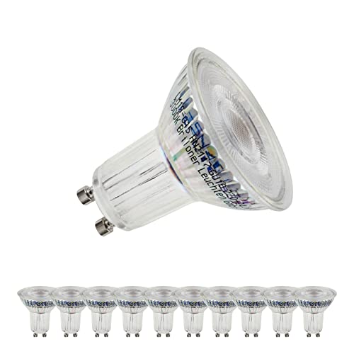 BRILONER - Juego de 10 bombillas LED, 10x bombillas LED GU10, 3000K blanco cálido, cada una de 3,5 W, cada una de 350 lúmenes Cover