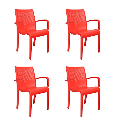 Image of CELLO Ecstasy Chair - Red | Strong and Durable | Easy to Clean | Chair for Living Room, Bed Room, Kitchen, Office Room, Outdoor | 3 Years Warranty