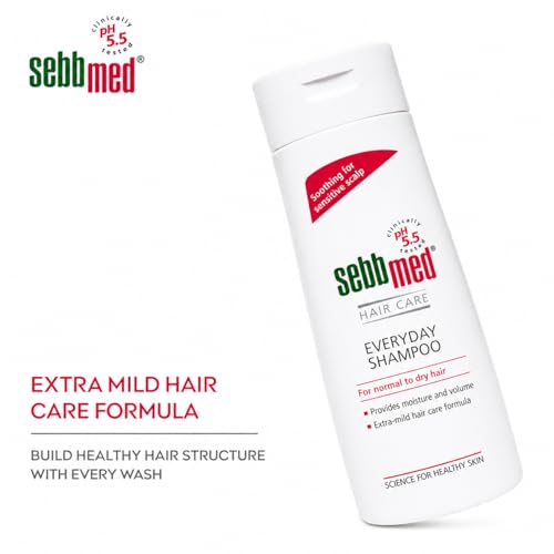 Image of Sebb Med Hair Care Everyday Shampoo | pH 5.5 Clinically Tested | Soothing Shampoo for Sensitive Scalp | Hydrating & Mild Formula for Daily Use