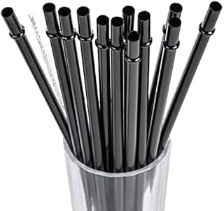 DAKOUFISH 6 Inch Reusable Thick Tritan Clear Replacement Drinking Straws for Short Mini 6oz-8oz Mason Jar Tumblers,Dishwasher Safe,Set of 12 Pcs Straws with Cleaning Brush (6inch, Clear)