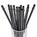 Dakoufish 11" Long Black Reusable Plastic Replacement Drinking Straws for 40oz,30 oz & 24 oz Mason Jar,Tumblers, Set of 12 with Cleaning Brush