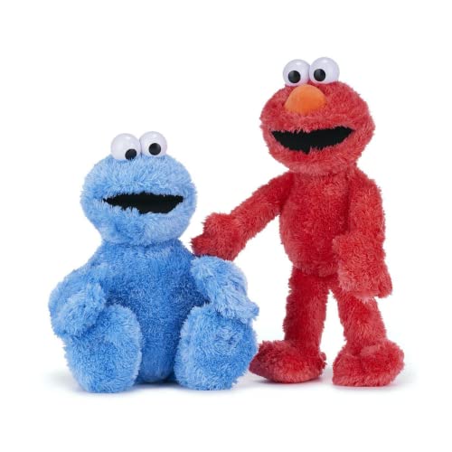 Whitehouse Leisure Cookie Monster & Elmo - Paquete de 2 peluches súper suaves de calidad de regalo de Barrio Sésamo, 42 cm