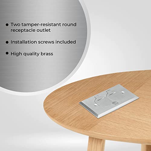 Select Lighting Slfb-Tr20-Ni 20A Receptacle Outlets, Tamper Resistant Electrical Floor Box With Flip Lid And Nickel Plated Brass Cover, Retractable Recessed Socket For Kitchen, Countertops & Floors #TOP4