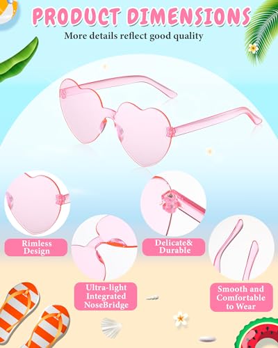 Kanayu 12 Pcs Mixed Style Rimless Sunglasses Retro Party Favors Eyewear for Bachelor Party Photoshoot Costume Accessories3