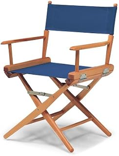 Telescope Casual World Famous Dining Height Director Chair, Blue with Varnish Frame (60323C01)