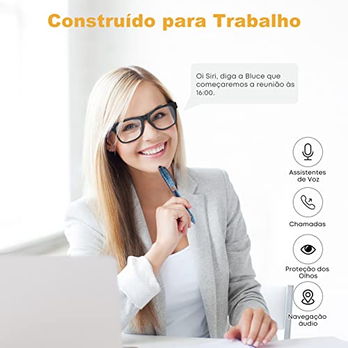 Óculos de Sol Inteligente Zoro II com Lente Anti-azul - Áudio mãos-livres - IPX4 à prova d'água - E