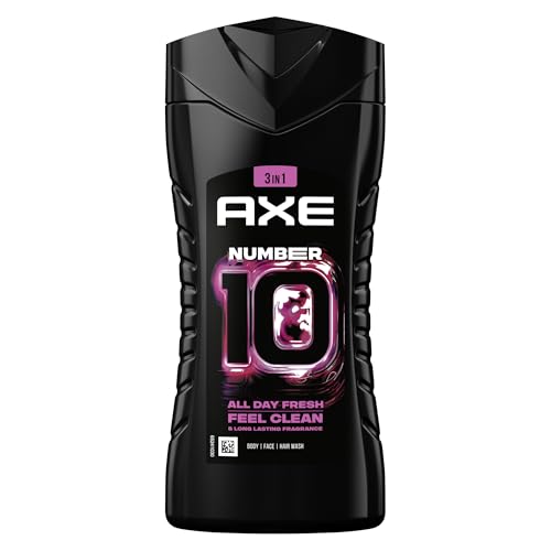 Axe 3-in-1 Duschgel & Shampoo Number 10 für ganztägige Frische unwiderstehlichen Duft und eine angenehme Dusche dermatologisch getestet 250 ml