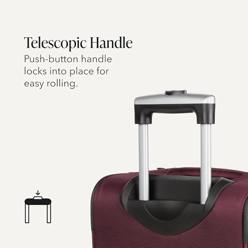 Image of SWISSGEAR Sion Carry-On Spinner Luggage, Softside Expandable, Lightweight Suitcase, Merlot, 22.75-Inch