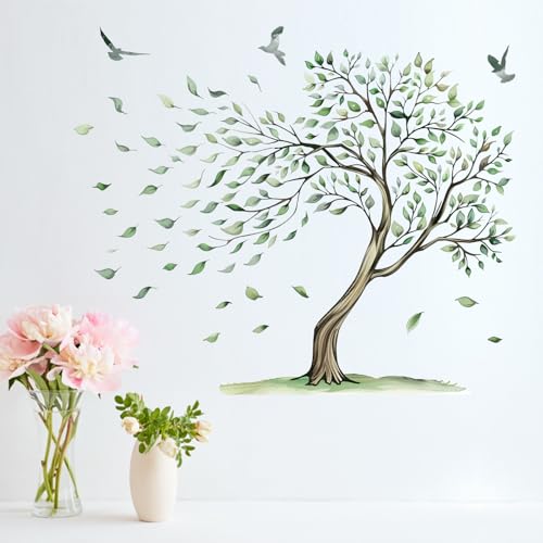 Mfault adhesivo vinilo árbol grande para pared 35x12 in miniatura 3