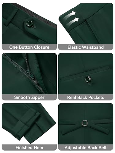 MAGE MALE Men's 3 Piece Tuxedo Suits Slim Fit One Button Formal Wedding Party Tux Blazer Vest Pants Set3