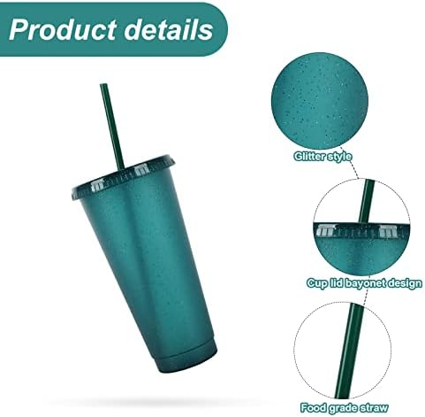 Reusable Plastic Cup 5 Pcs Drinkware Tumblers Coloured Acrylic Cups Tumblers with Lids and Straws Plastic Bulk Iced Plastic Cold Water Tumblers Iced Coffee Cups Travel Mug Party Tumbler