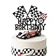 Renn Auto Tortendeko Happy Birthday,Geburtstagskuchenaufsatz mit Racing-Thema,Flagge Kuchen Deko,für Baby Dusche Jungen Mädchen Racing Sports Thema Geburtstag Party Kuchen Dekorationen.