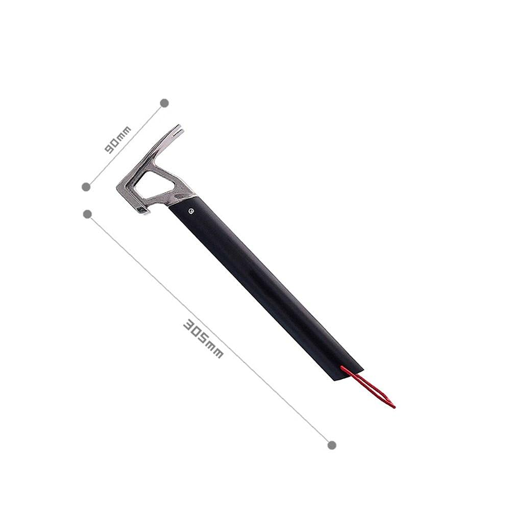 Marteau De Camping Multifonction – Acier Inoxydable, 349 G, 30,5 Cm, Avec Arrache-pieu, Ouvre-bouteille