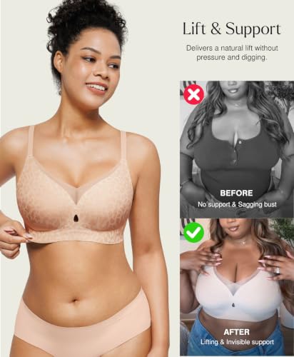 Image of Popilush Wireless Push Up Bra Comfortable Supportive Everyday Bras