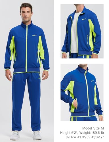 Image of Rdruko Men's Athletic Casual Tracksuit 2 Piece Full Zip Jacket Sweatsuit Outfit Jogger Fleece Set
