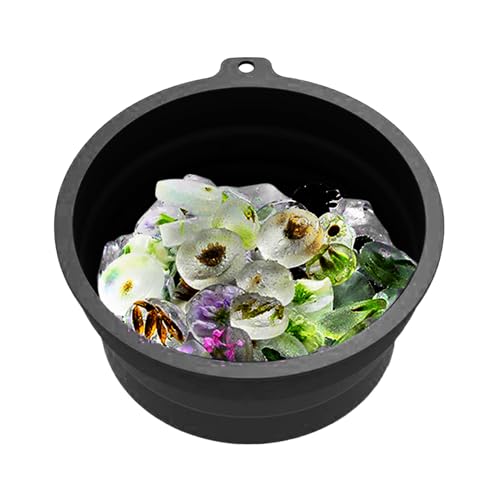 Bowl de silicona para uso en casa, 8,46 x 3,94 pulgadas, multipropósito y compacto, herramienta de firma de piel para vacaciones de viaje, portátil plegable de cara, negro, rosa