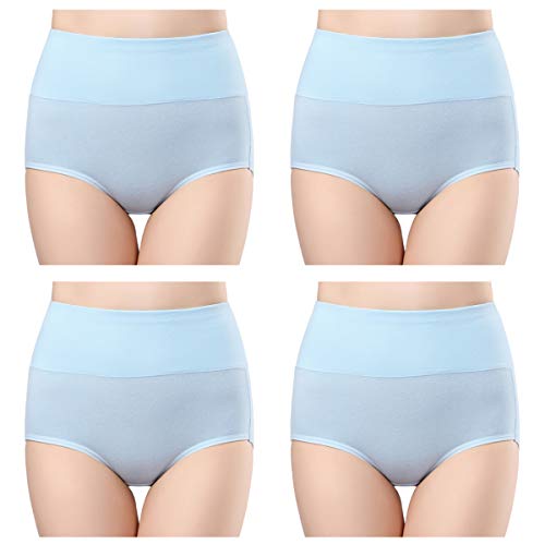 Image of wirarpa Women's Cotton Underwear High Waist Full Coverage Brief Panty Multipack