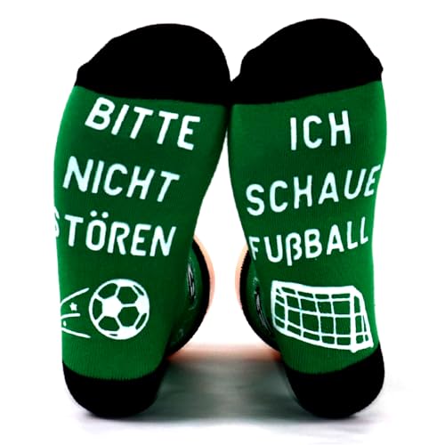 Fußball Geschenke für Männer Neuheit Lustige Socken mit Spruch Bitte Nicht Stören Ich Schaue Fußball Teenager Jungen Sohn Fußballliebhaber Vatertag Geschenke für Herren Fussball Geschenke Grün