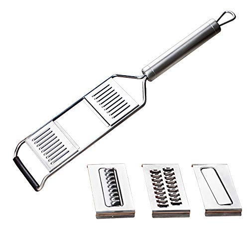 SHMB Affettaverdure da Cucina in Acciaio Inox con 3 Lame intercambiabili per Carote al Formaggio di Patate Cetriolo al Limone