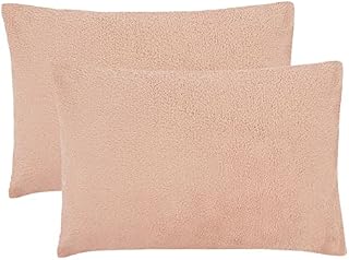 Novali® Teddy Fleece Housewife Pillowcase Pair Plain Thermal Warm Cosy Super Soft Pillow Cover Bed Linen (Ivory Cream, Pillow Cases (50 x 75 cm))