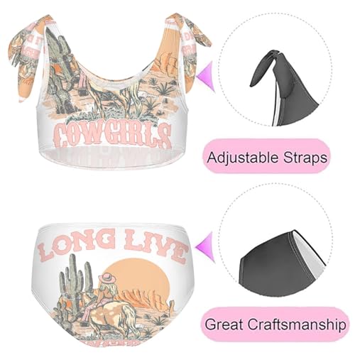 Image of QUGRL Girls Swimsuit Two Piece Swimwear Bathing Suit for Girls Tankini Bikini Set Size 3-12T