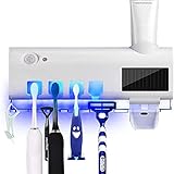 Porta Cepillos Dentales UV con Dispensador Automático de Pasta Dental, Portacepillos de Dientes Soporte para Cepillo de...
