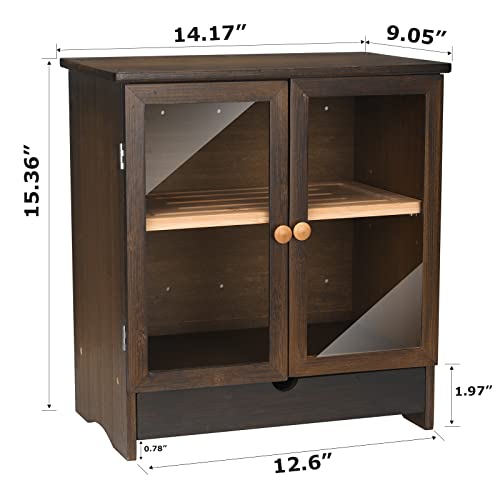 Ergodesign Natural Bamboo Bread Box, Two Layer Bamboo Storage Boxes With Cutting Board Lid, Adjustable Storage Space Large Bamboo Capacity Food Storage With Drawer (Brown) #TOP2