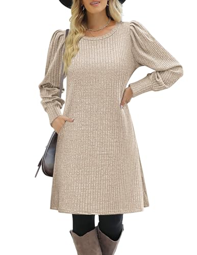 Image of Zeagoo Women Fall Winter Dress Knitted Pullover Dresses