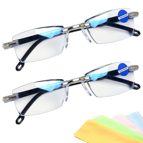 2026 New Blue Auto Focus Glasses Self Adjusting For Women & Men Intelligent Dual Focus Eye Glasses Far And Near (2pcs)