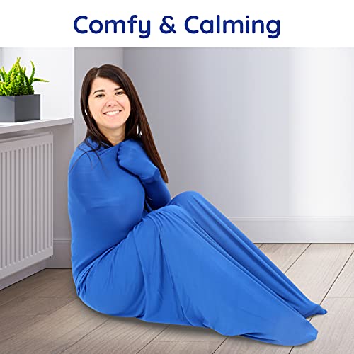Fun And Function - Space Explorers - Body Sock - Calming Sensory Sack For Kids & Adults - Promote Sensory Integration & Self-Regulation Skills For Fidgety Kids - Blue - X-Large (60"L X 28"W) #TOP3
