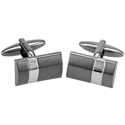 LINDENMANN Manschettenknöpfe, silberfarben/Gunmetal, im Etui, 10544