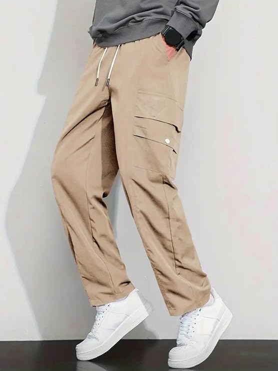 Image of Men Cargo Pants 100% Cotton | Relaxed Fit Utility Cargos for Men with 6 Pockets | Breathable Durable Fabric | Casual Streetwear Travel & Outdoor Pants