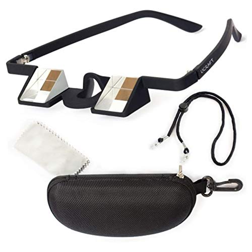 Ucraft Climbing Belay Glasses. 1.34Oz/38g Prismatic Googles. Strong ABS Plastic, High Transparency 90° Prisms, Shockproof Case, Neck Strap.