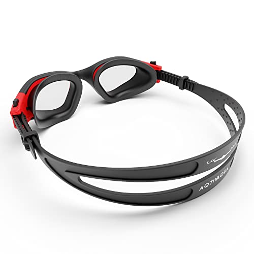 AqtivAqua Swimming Goggles Adult and Kids Goggles Kids 6-14 Men Women Swim Children Boys Girls DX-H (Red frame, Red case - Image 3