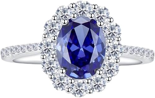 Bague saphir bleu naturel et moissanites, le symbole de votre amour