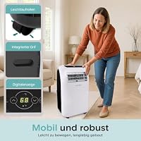 SereneLife Klimaanlage mobil 4-in-1: Luftkühler, Ventilator, Luftentfeuchter + Heizung – Tragbares Klimagerät mit Abluftschlauch, Fernbedienung & Kit für Räume bis 42 m² – Fenster-Montage 9,000 BTU – Ansicht 4