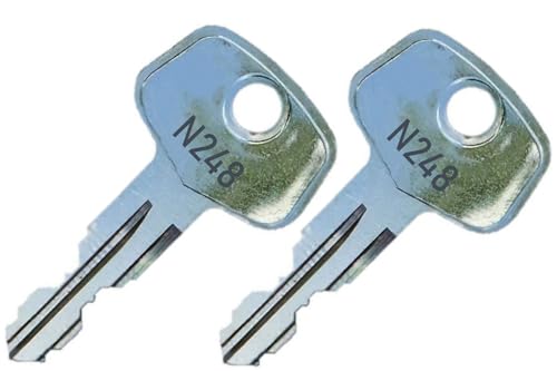 2 Thule N248 Replacement Keys - Roof Racks, Rails, Cargo Box, Carriers, Crossbars, Haulers, Bags (Codes N001-N250 or N001R-N250R) Better Than OEM!