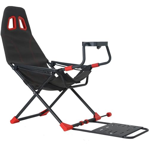 Cabina di Guida Pieghevole per simulatore di Guida con Supporto per Volante Regolabile e Sedile da Corsa ergonomico, Perfetto per Un'Esperienza di Guida realistica