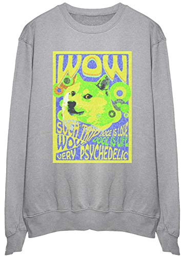Sweatshirt Doge is Love Dog is Life pull gris de taille M pour passionnés de mèmes