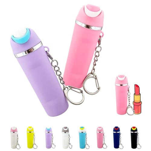 Ashflarerum Mini Water Bottle Keychain For Owala Chapstick Holder, Lip