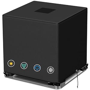 IBC Tote Covers 275 Gallon,Fits for 1040L Waterproof Outdoor Sunshade Rain Barrels IBC Tank Water Tote,Heavy Duty Anti-UV Tearproof 420D Polyester Cloth,4Pcs Windproof Buckle Straps