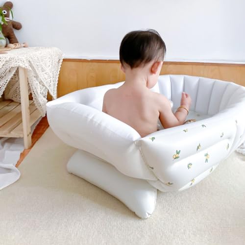 Pataugeoires et baignoire gonflable pour bébé pliable avec siège de bain intégré - 3