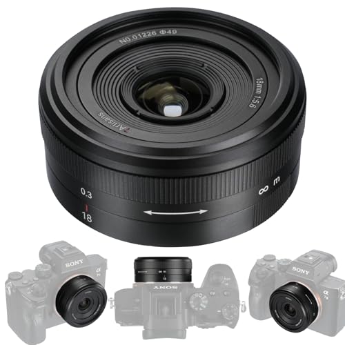 7artisans Objetivo MF de 18 mm F5.6 para cámaras de montaje E A7 A7ll A7RlV A7S A7SII A7SIII A7C A9 A5000 A6100 A6300 A6400 A6500 A6600 NEX-3 NEX-5R NEX-5 NEX-5N NEX-5N X5C